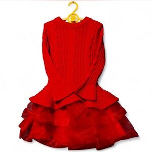 Bonnie Jean Classic Red Knit Dress